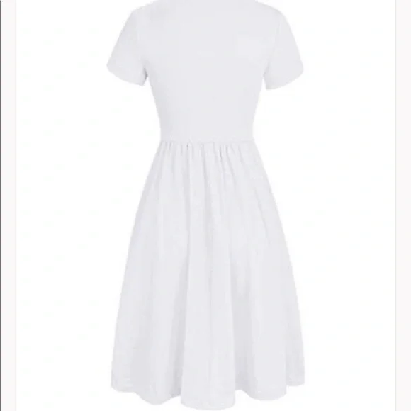 NEW OUGES Women’s V Neck Button Down Dress & Pockets Sz M - Picture 3 of 8